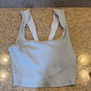 Alo Yoga Gray Ribbed Crop Top XS
